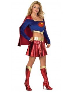 Supergirl Kostüm Metallisch Glänzendes Superhelden Kostüme