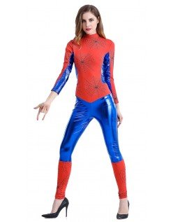 Blauer Spidergirl Kostüm Superhelden Kostüme Overall Erwachsene