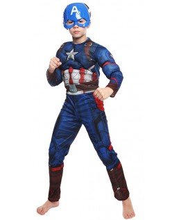 Avengers 2 Kinder Muskel Captain America Kostüm für Jungen