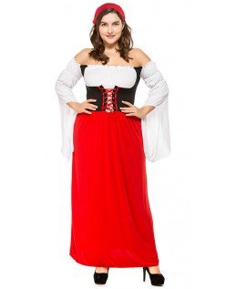 Miss Schweizer Oktoberfest Kleidung Große Größen Länge Rot
