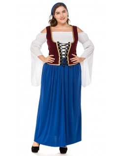 Miss Schweizer Oktoberfest Kleidung Große Größen Länge Blau