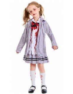 Mädchen Zombie Studentin Kostüm Schreckliche Vampir Kinderkostüme