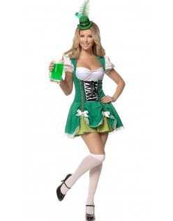 Damen Dirndl Oktoberfest Kostüm Grün