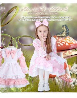 Alice im Wunderland Kostüm Kinder Lolita Dienstmädchen Kostüm Rosa