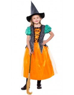 Orange Magie Halloween Hexenkostüm Für Kinder