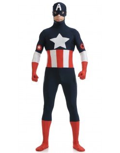 Lycra Spandex Captain America Kostüm Marvel Superhelden Kostüme Schwarz