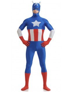 Lycra Spandex Captain America KostümMarvel Superhelden Kostüme Blau
