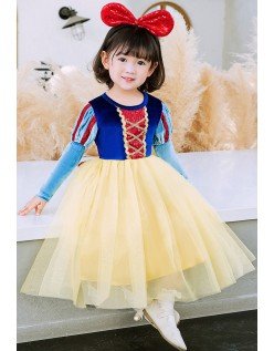 Kinder Schneewittchen Kostüm Prinzessin Kleid Langarm