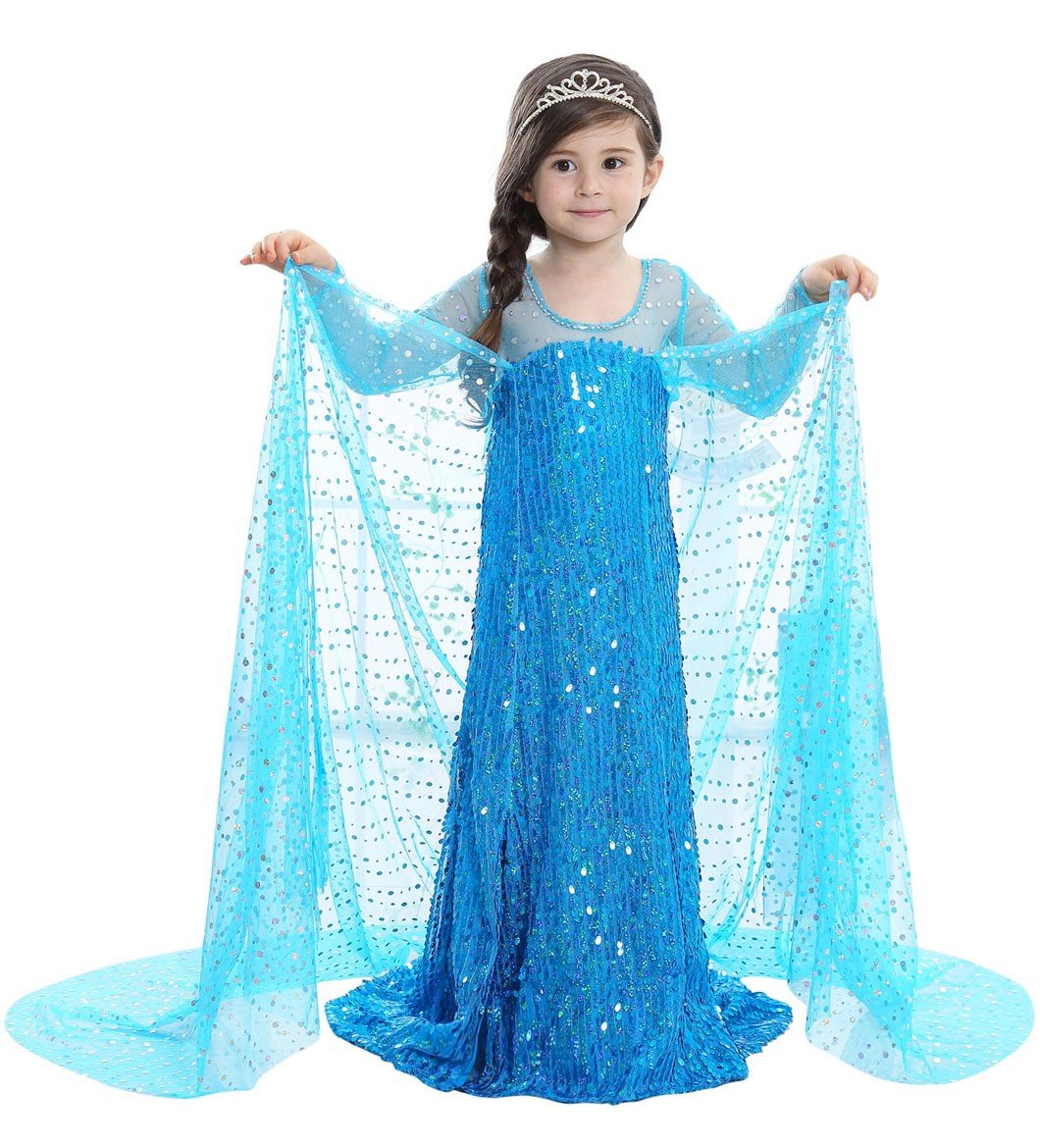 Pailletten Mädchen Frozen Elsa Kleid